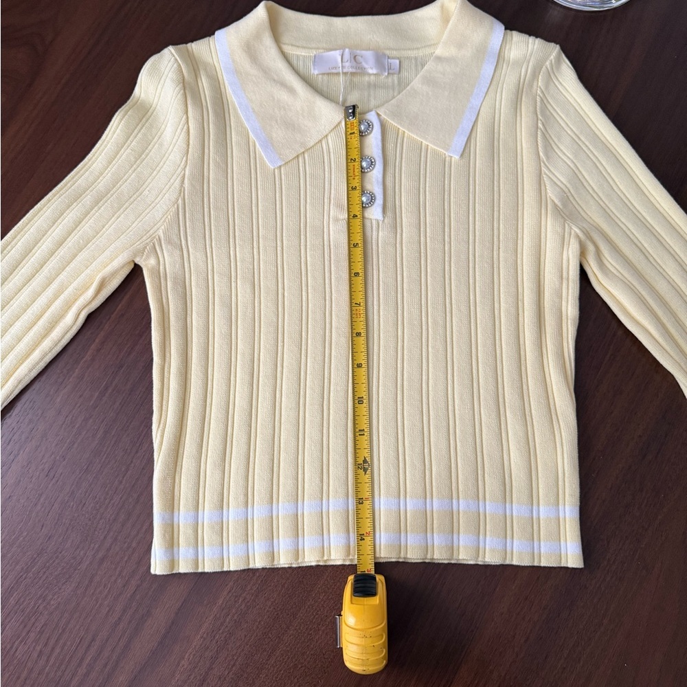 Yellow Ralph Lauren Inspired Rib Knit Sweater - Picture 7 of 11